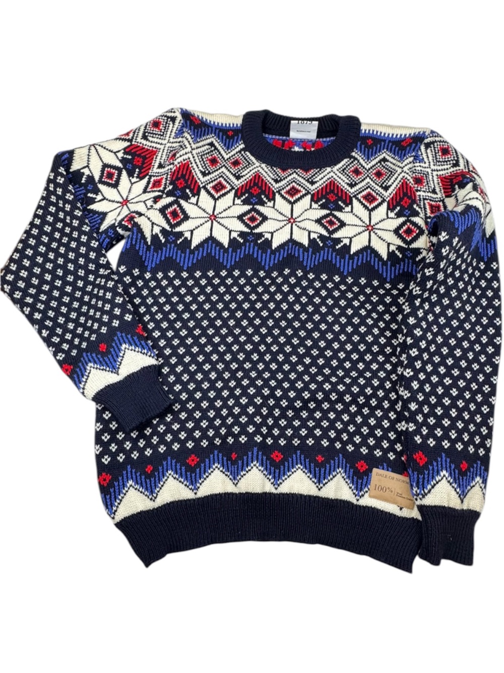DALE OF NORWAY Sweater Men's Large Blue Wool Stretch Pullover Vegard Outdoor Ski